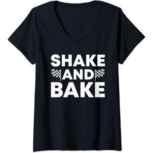 Racing Collection Womens Shake And Bake | Racing V-Neck T-Shirt SZ L: NWOT